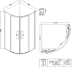 Niagara Душевой уголок Nova 80x80 NG-6825-34BLACK – фотография-10